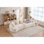 Canapé incurvé, canapé modulaire à compression de 110 po, blanc haute densité, canapé-lit pour salon, salon, appartement, chenille-796352983