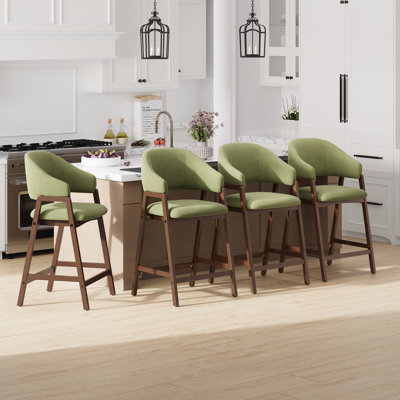 Upholstered Solid Wood Bar Stool Counter Stool