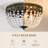 Melrose 15'' 4 - Lights Matte Black/Gold Modern Bowl-Shaped Crystal Flush Mount Lighting Fixture For Living Room/ Bedroom-1989090113