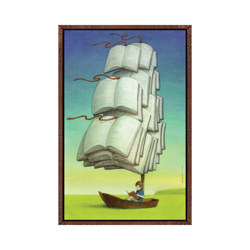 Journey 1 Piece Painting on Canvas, 66.04 cm H x 45.72 cm W, Classic Brown Wood Framed