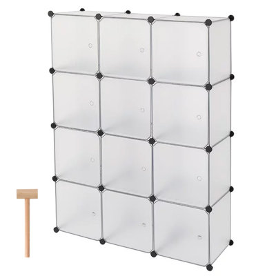 Organisateur de rangement à 12 cubes DIY, organisateur de bibliothèque modulaire en plastique