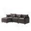 Canapé modulaire de 105 pouces avec revêtement en chenille, conception en forme de L avec repose-pieds pour un confort ultime et une disposition flexible.-125093316