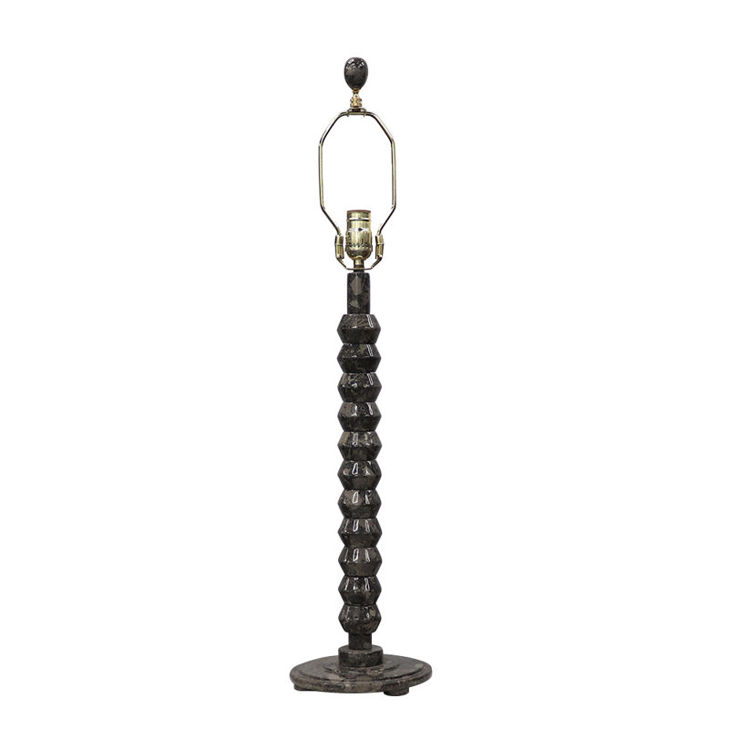 Quasar Marble 31-Inch Table Lamp, Tall Dark Gray Stone Accent Fixture