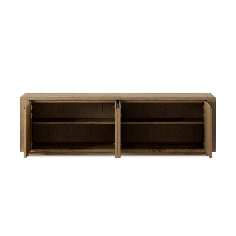 REDONDO Media Console, Burnt Bleached Oak Resawn