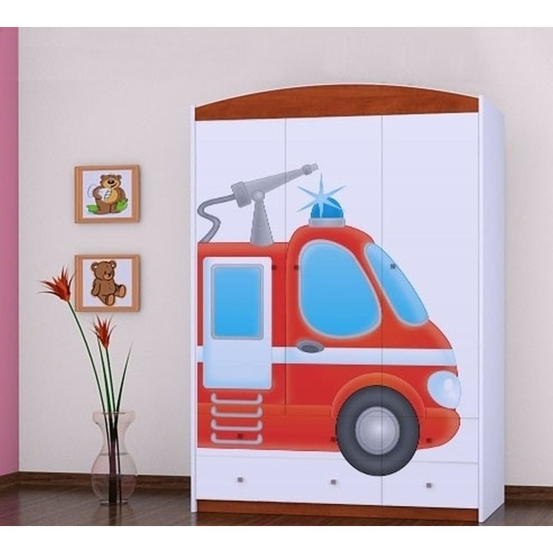 Pike 3 Door Wardrobe, Red