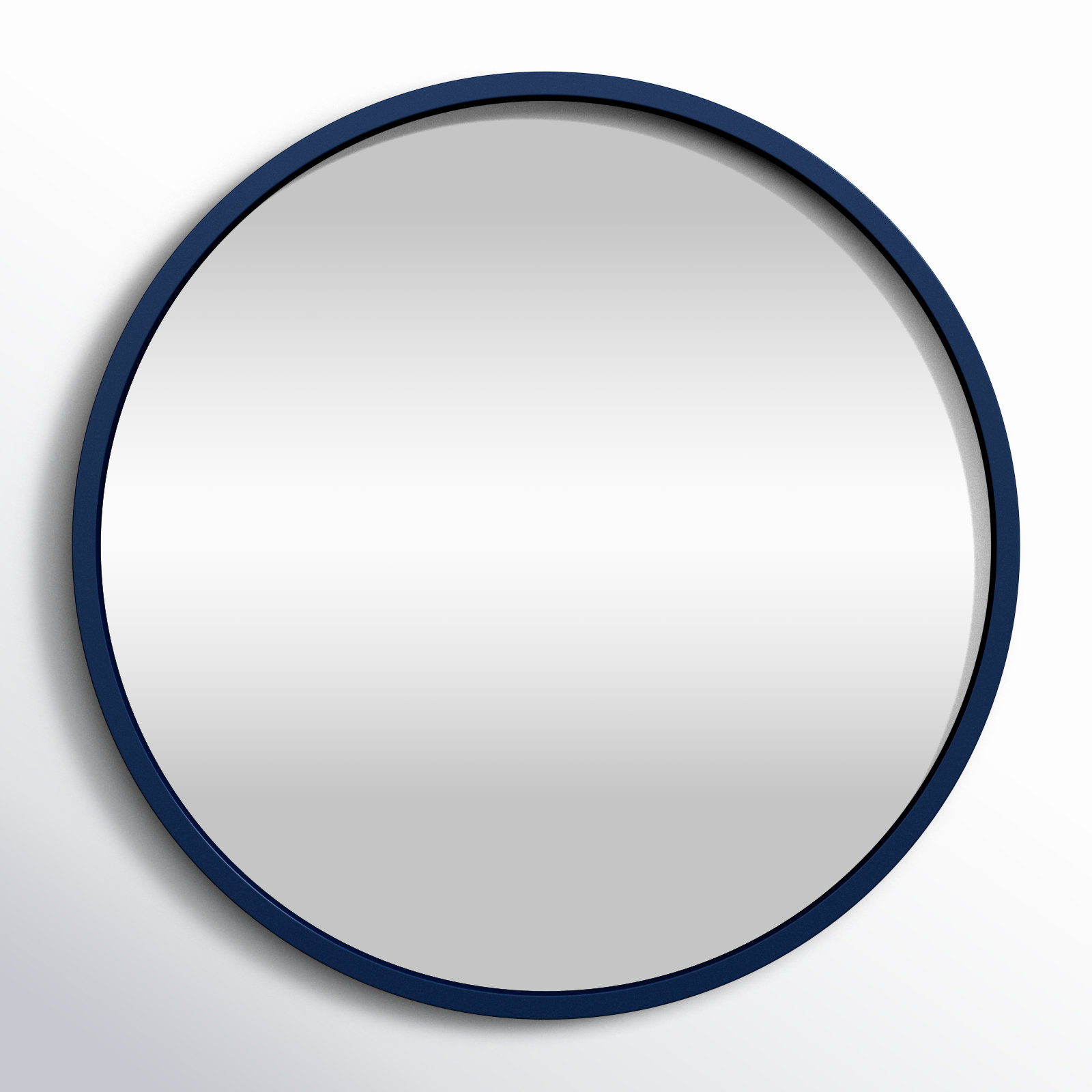 Arranjeet Modern Round Wall Mirror, 25.6" x 25.6", Navy Blue