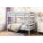 Twin Over Bunk Bed With White Finish, Wood Frame, Guard Rails On Top, , No Box Spring, Compact For Shared Bedrooms - Bed, Construction, Top And Foundation, Good Spaces-681890131
