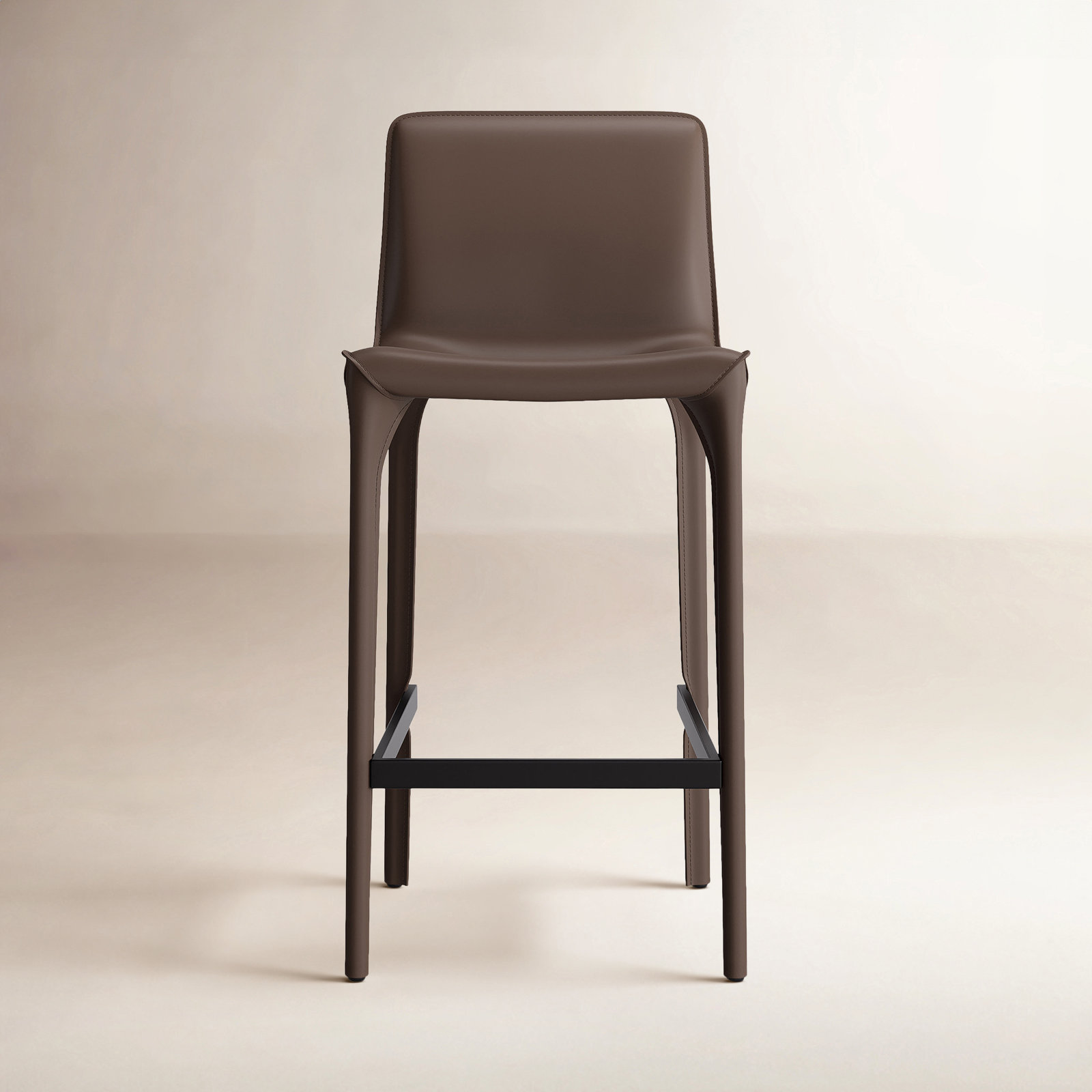 Vannes Vegan Leather Barstool, Coffee, 3