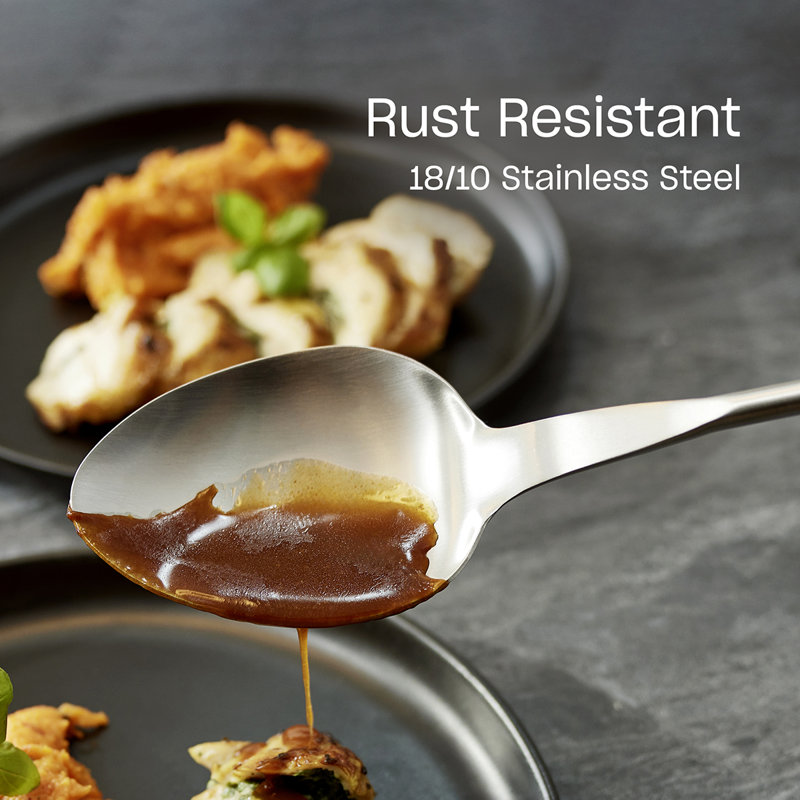 Fissler Essential Serving Spoon, 18/10 Stainless Steel Kitchen Utensil for Serving & Cooking, Ergonomic Handle, Dishwasher Safe