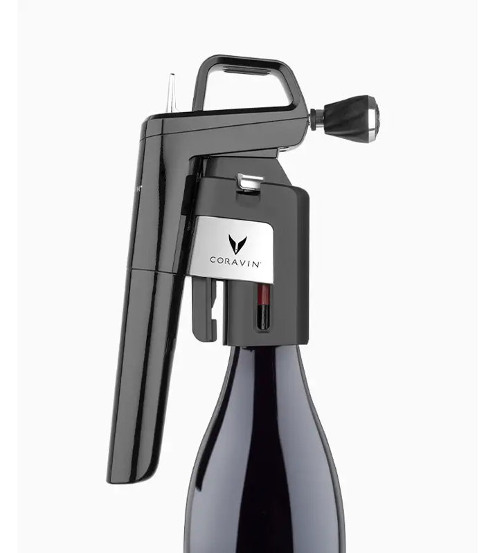 Coravin Timeless Black and Silver Wine Aerator Attachment