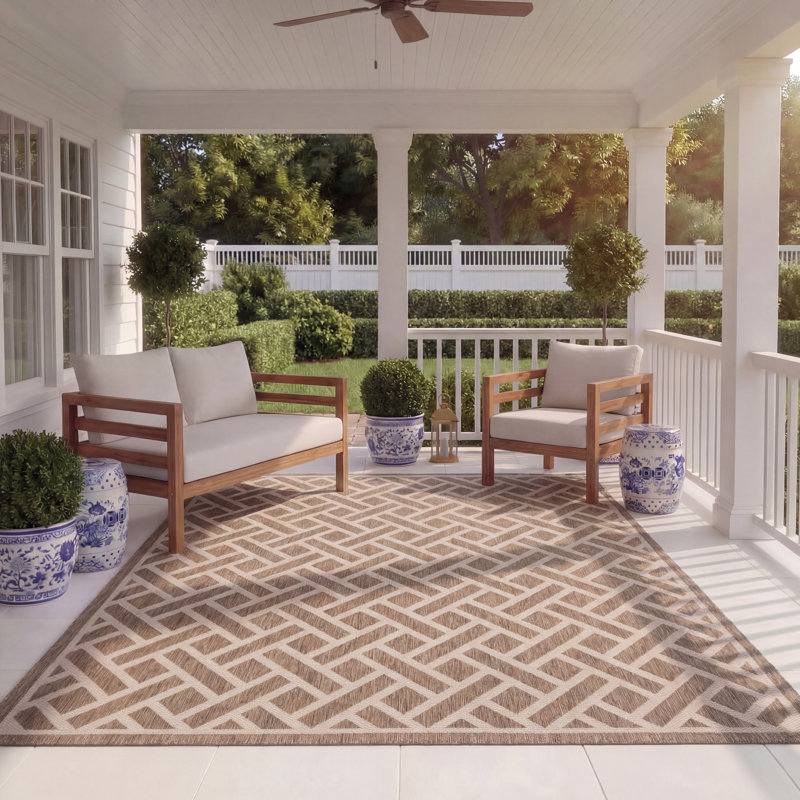 Sunaina Performance Geometric Indoor/Outdoor Area Rug, Rectangle 8' x 11'