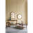 24x35.8" Arched Wall Mirror with Pine Wood Frame, Brown