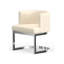 Chaise d'appoint blanche et argentée-1966145098