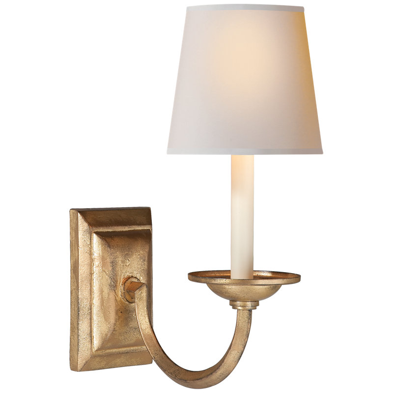 Chapman & Myers Flemish Single Sconce, Gilded Iron, Fabric