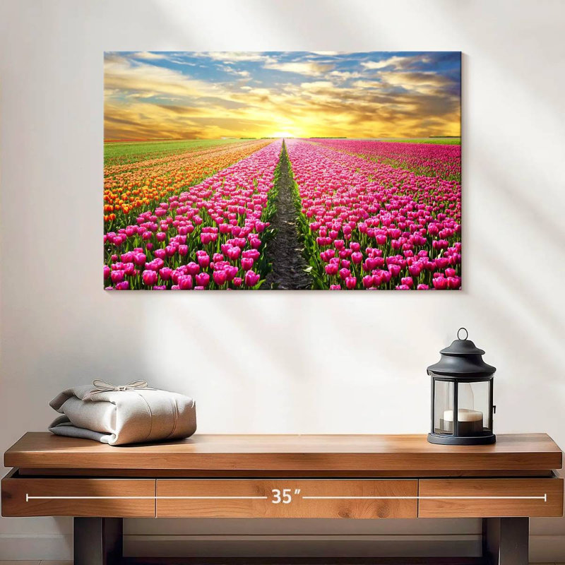 Champ de tulipes, H 16 po x l 24 po
