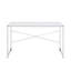 Bureau d'écriture blanc et chrome avec base traîneau
