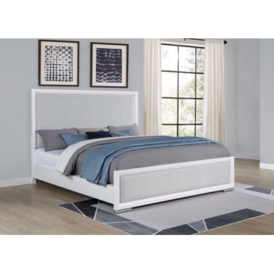 Gracemont 57-Inch California King Panel Bed Grey And White