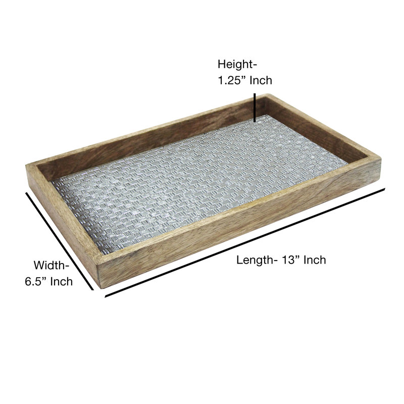 Solid Wood Tray, Aluminum