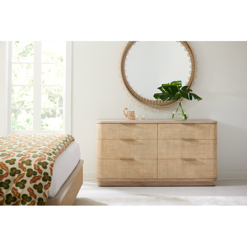 Water Round Rattan Wall Mirror