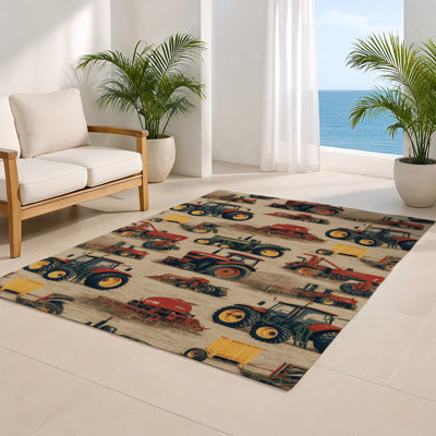 Tapis intérieur et extérieur beige Transport