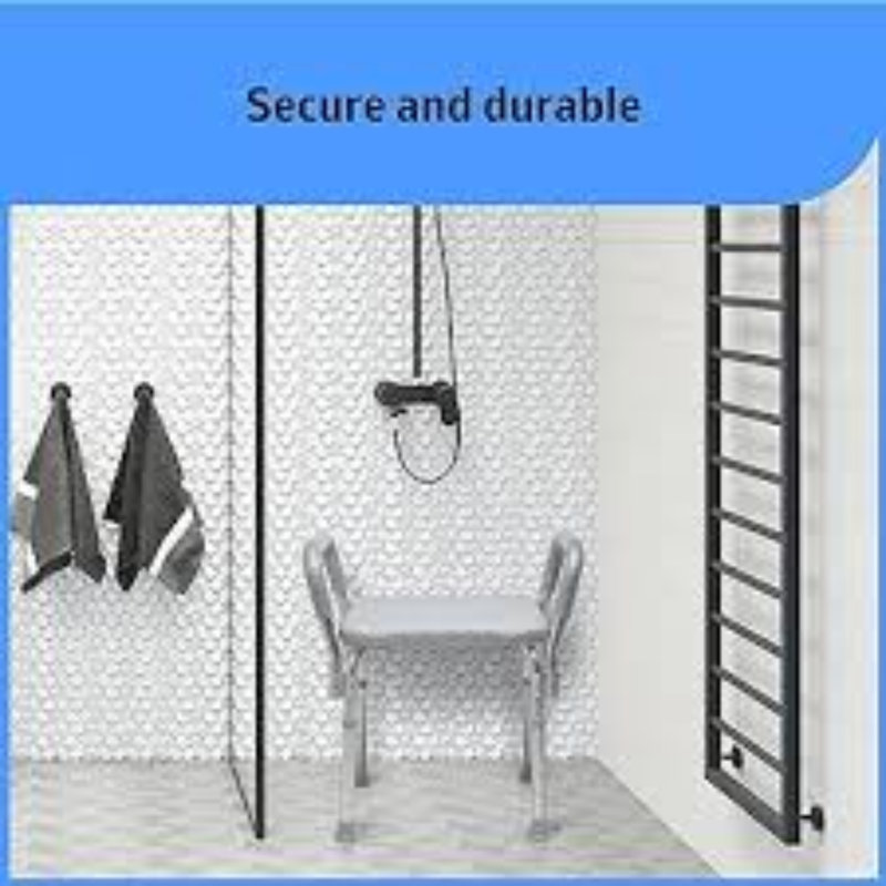 Adjustable Gray Plastic Shower Chair with Arms