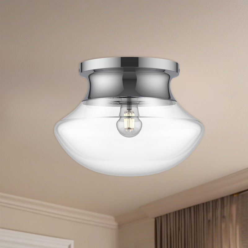 Marcel Glass Flush Mount, Chrome