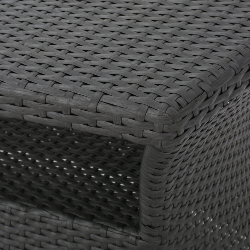 Table d'appoint en osier Zyta, gris