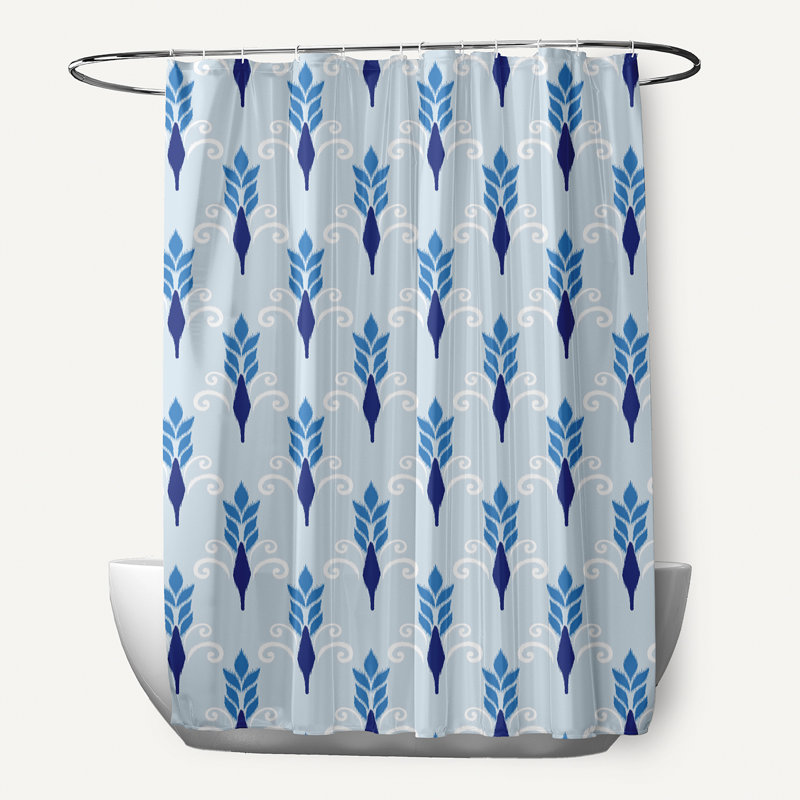 Floral Shower Curtain, Blue