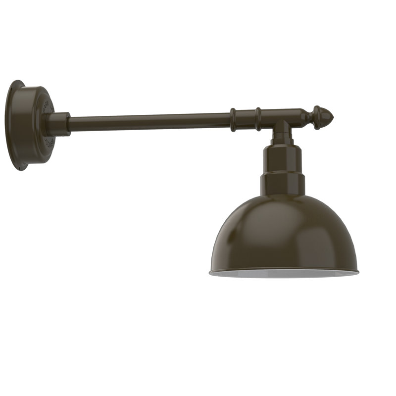 Luminaire de grange d’extérieur à del Antoinette, H 13 po x l 10 po x P 26 po, Bronze acajou