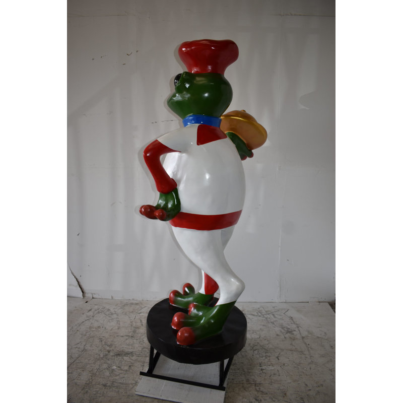 Giant Colorful Resin Frog Chef Outdoor Statue