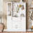 51.1" Entryway Bench With Shoe Storage - 3-In-1 Hall Tree With Mirror & Foldable Seat - 4 Sturdy Hooks