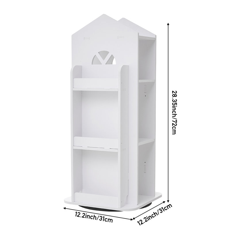 72cm H X 31cm W PVC Wood Plastic Board + Co-extruded Board + ABS Floating Shelf Kids Bookcase, White