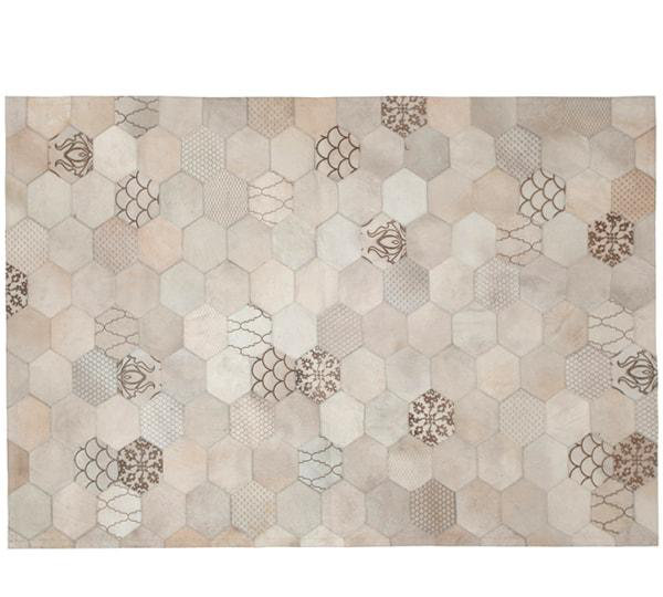 Art Hide Cowhide Area Rug in Cream, Rectangle 9' x 12'