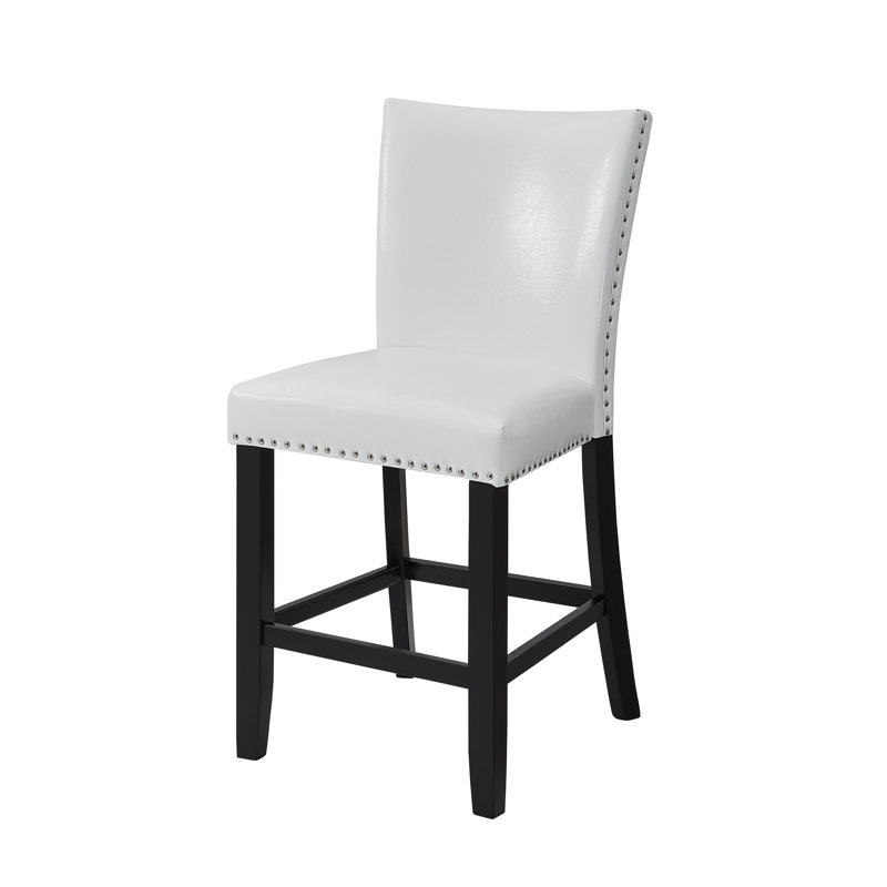 Fauteuil en polyuréthane revêtu de comptoir 2pc, Blanc