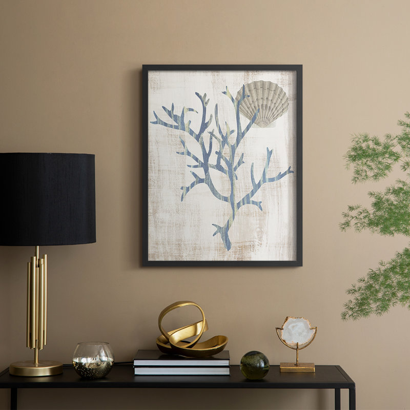 Reproduction encadrée de varech III - bois massif, Black, H 30 po x l 24 po