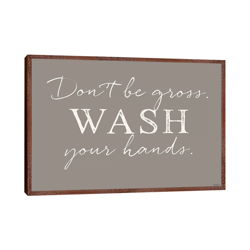 Wash Hands by Gigi Louise - Print on Canvas, Classic Brown Wood Framed, 66.04 cm H x 45.72 cm W