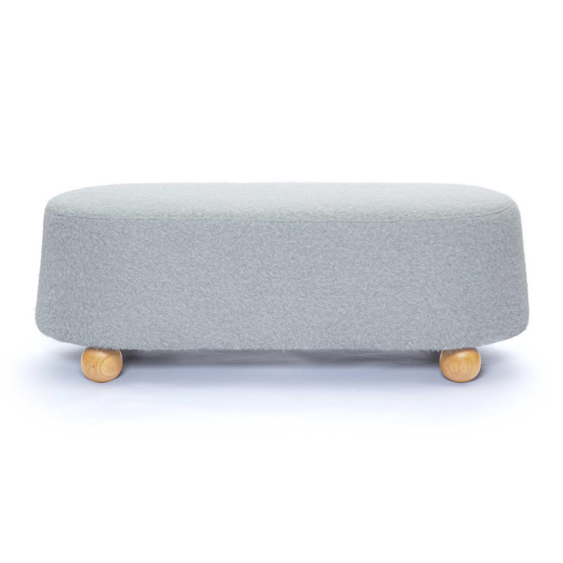 Grand repose-pieds Rumfelt, Gris, Bois naturel clair