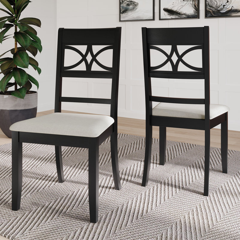Ocossio Upholstered Parsons Chair, Black