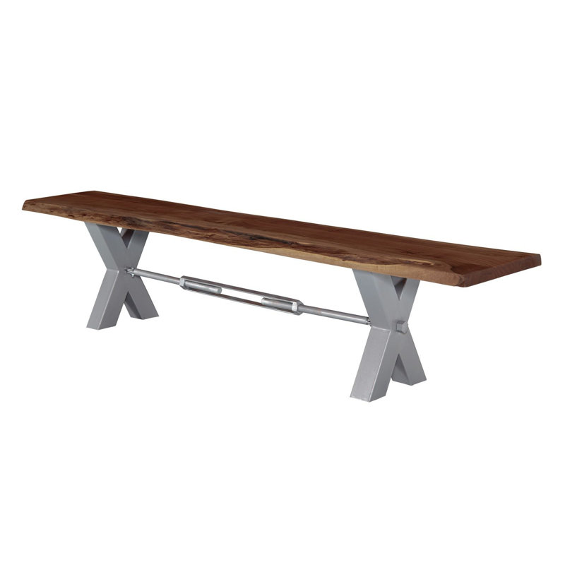 Iron Label Solid Wood Bench, H46 x W180 x D38cm