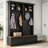 55.9-Inch Farmhouse Hall Tree With Wood-Grain Bench And Double Drawers — Versatile Entryway Storage Solution-1123870338