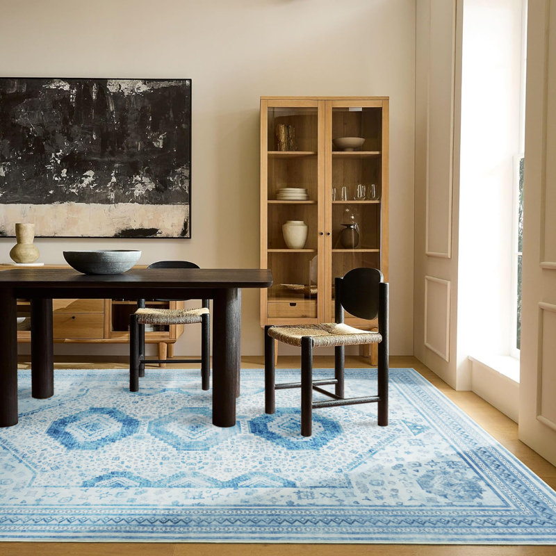 Straub Large Moroccan Rugs Geometric Living Room Rug Washable Bedroom Rug Non-Slip Colorful Vintage Accent Floor Carpet For Home Decor