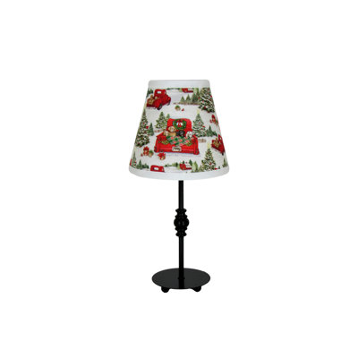 Black Accent Lamp With Red Truck Clip-on Lamp Shade