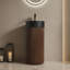 Armoire cylindrique en noyer de 16 pouces avec cuve à surface solide ronde noire et trou pour robinet-1350932492-1350932530