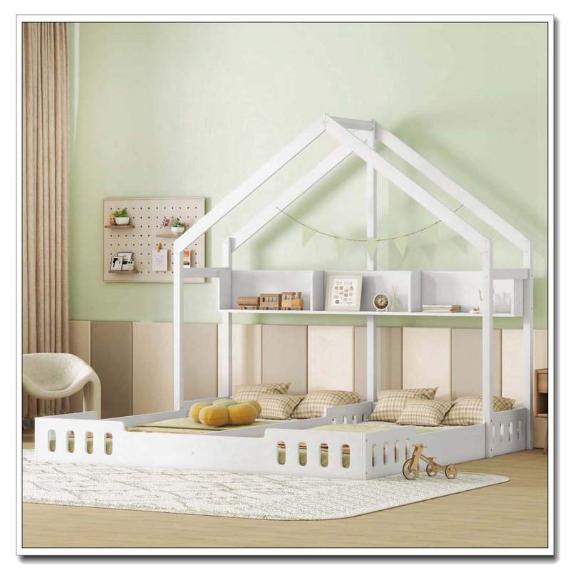 Wood Twin Size House Platform Beds