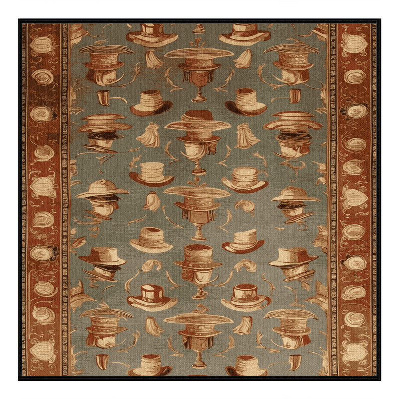 Tapis brun français lavable à la machine, Carré 4 pi