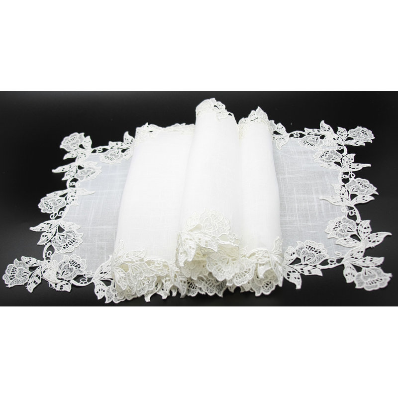 Chemin de table Sharmaine, L 36 po x l 16 po, Blanc