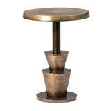 Kenway 18" Round Aluminum Sidetable, Antique Brass