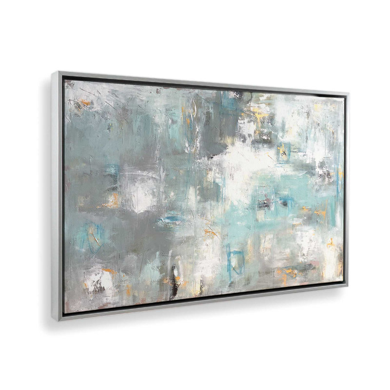 Turquoise Memories, reproduction sur toile dans un cadre, H 12,75 po x l 18,75 po, Chrome poli