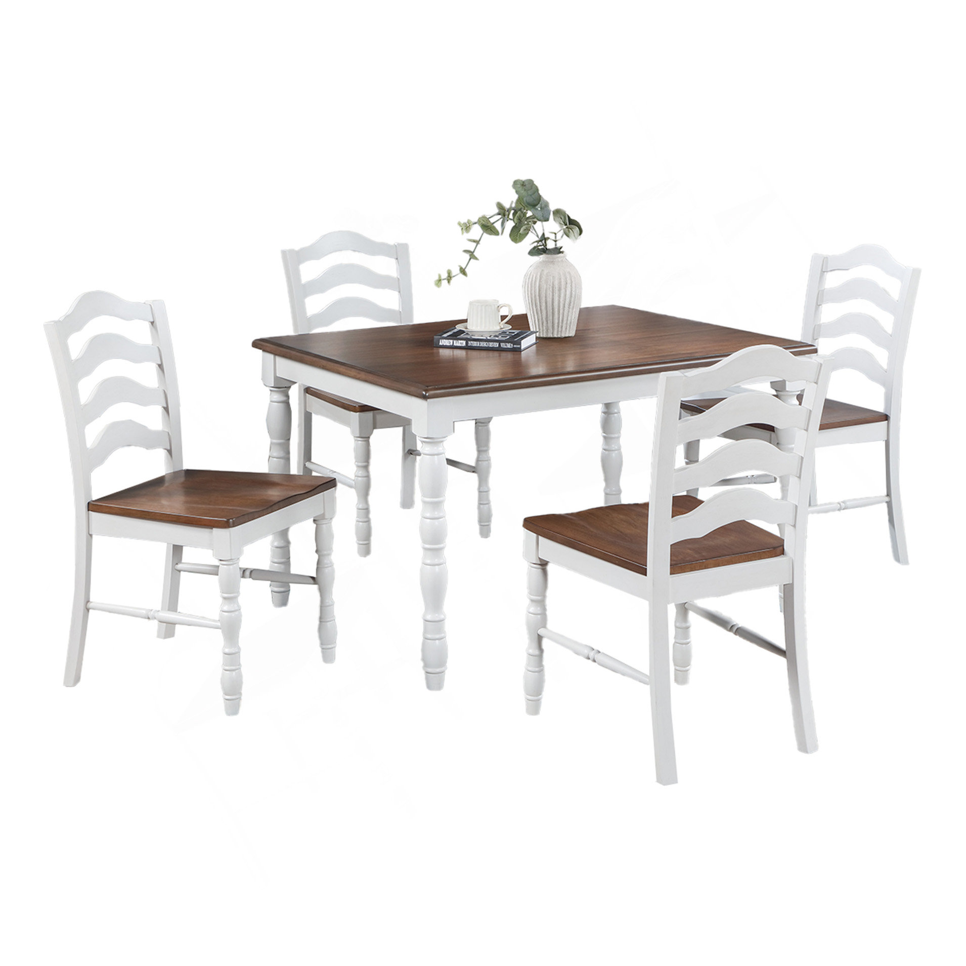 Latitude Run® 5-Piece Ranch Style Dining Set With Oak Top Table ...