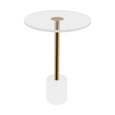 15.74In*23In Clear Acrylic Side Table Modern Minimalist Design With Iron Base For Coffee, Magazines, Or Office Use
